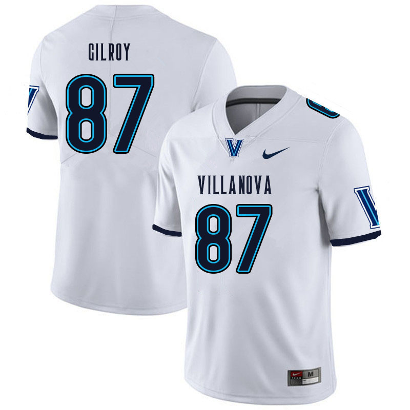 Men #87 Charlie Gilroy Villanova Wildcats College Football Jerseys Sale-White